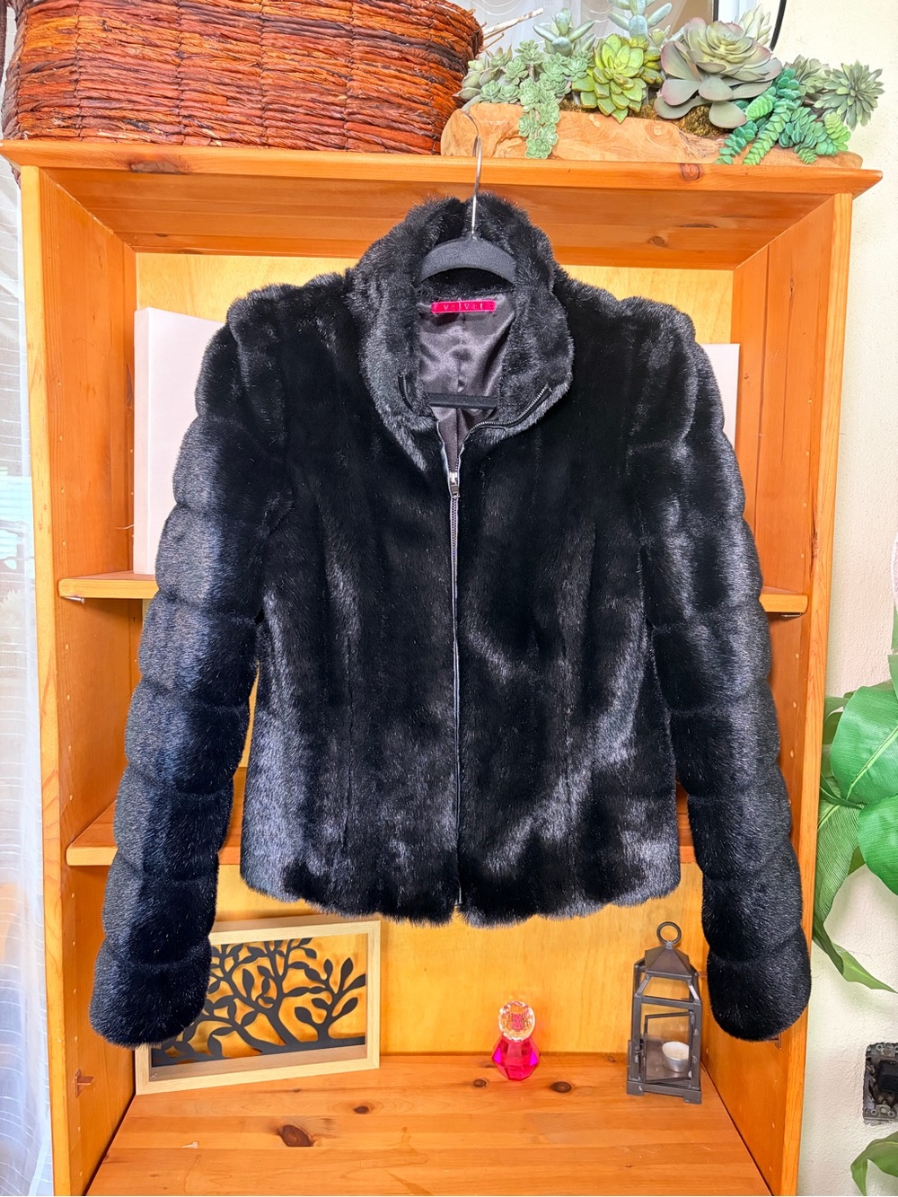 Velvet by Graham & Spencer Black Faux Fur Jacket Y2K Maximalist Size S - Picture 7 of 7